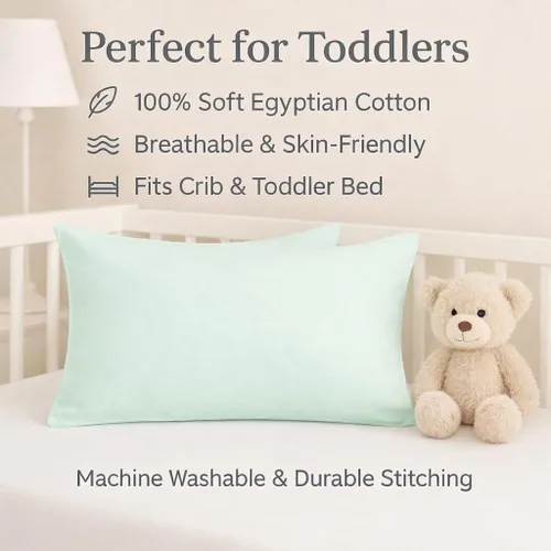 Vista 6 de COTTON STICH Juego de 2 fundas de almohada para niños pequeños, mini fundas de almohada de algodón de 600 hilos, fundas de almohada suaves y ligeras