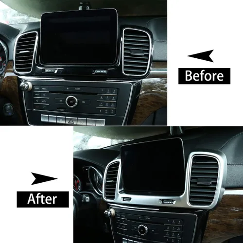 Vista 2 de YIWANG ABS Chrome Car Central Control Air Outlet Marco decorativo Trim para Mercedes Benz GLS GLE 2015-2019 (Plata)