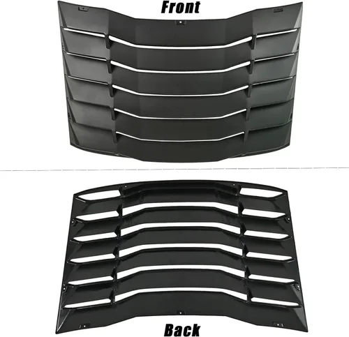 Vista 6 de Lumbreras para ventanas traseras y laterales para 2016-2021 Chevy Camaro, cubierta parasol para parabrisas con ventilación - ABS negro mate