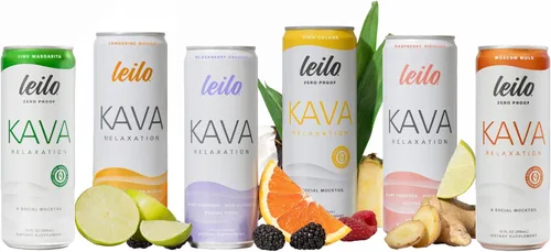 Vista 9 de LEILO Bebida Espumosa Relajante a Base de Kava Sabor Mora y Naranja 12-Pack – Bebida Tranquilizante Sin ALC Latas de 12 onzas líquidas