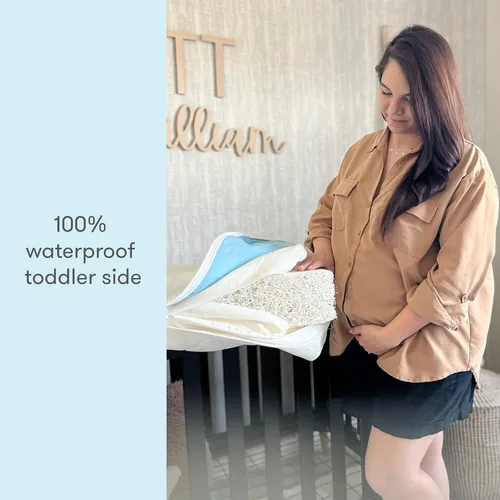 Vista 2 de Newton Baby Colchón impermeable para cuna y cama para niños pequeños, ultra transpirable, probado para reducir el riesgo de asfixia, núcleo y Gris