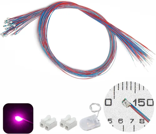 Vista 32 de 50 piezas de LED micro precableados con soldadura previa, LEDs SMD 0805 con accesorios de montaje para construcción de modelos para principiantes
