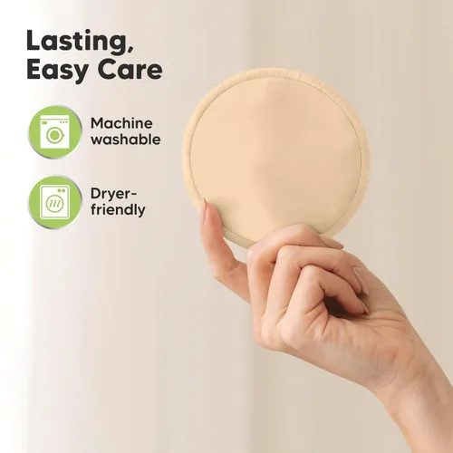 Vista 7 de Paquete de 14 almohadillas de lactancia reutilizables para lactancia materna, suaves y absorbentes, de 4 capas, lavables, almohadillas para el pecho