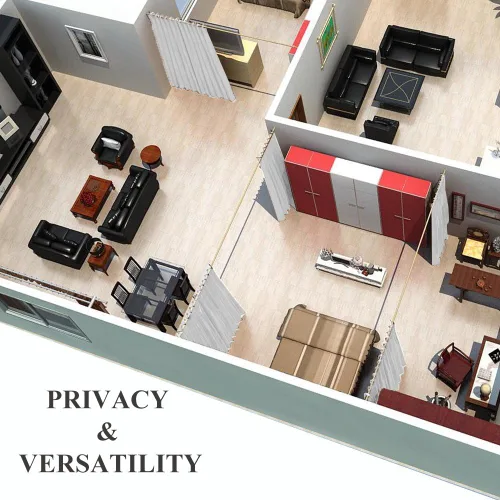 Vista 64 de NICETOWN - Divisor de habitación, cortina opaca divisora de habitación con función de aislamiento térmico, panel para puerta corredera o patio