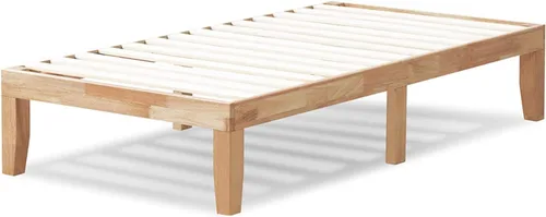 Vista 58 de COSTWAY Marco de cama de plataforma tamaño King, base de colchón de madera de goma maciza de 14 pulgadas con soporte de listones resistentes, marco