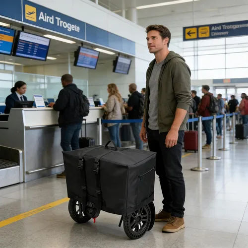 Vista 2 de Funda plegable para silla de ruedas eléctrica, bolsa de viaje para silla de ruedas eléctrica, resistente al agua 600D, funda de tela Oxford