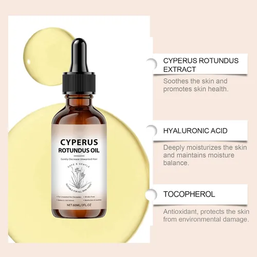 Vista 3 de Cyperus Rotundus Oil,Cyperus Rotundus Skin Serum Hydrateology Hair Removal para todo tipo de piel.