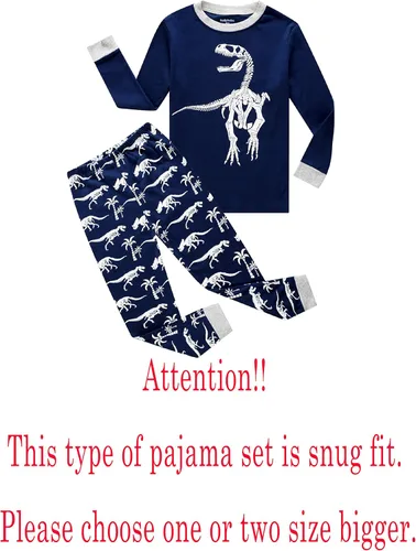 Vista 2 de Family Feeling - Conjunto de pijama de 2 piezas para niños y niñas pequeñas, ropa para dormir 100% de algodón