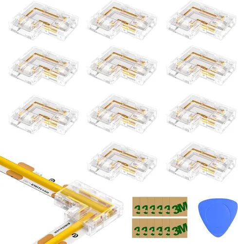 Vista 12 de Conectores de tira LED EMITEVER, 12 paquetes de conectores de luz de cinta LED de 2 pines sin soldadura, apriete de tornillo, conectores de cinta a