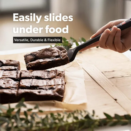 Vista 7 de DI ORO - Juego de 7 espátulas de silicona, resistente al calor hasta 600 °F, sin BPA (negro)