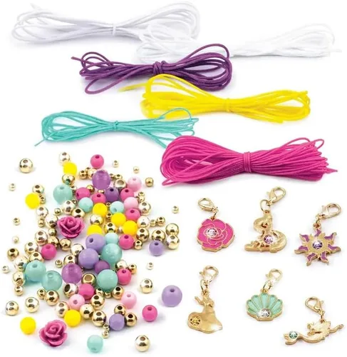 Vista 3 de Kit de joyería de sueños de cristal de princesa Disney de Make It Real - Set de cuentas y dijes de pulsera DIY con cristales Swarovski, incluye