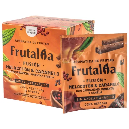Vista 4 de Té líquido de frutas de hierbas (30 bolsitas de té) Frutalia aromatica de frutas colombia Muestra de té de frutas, granada arándano, caramelo