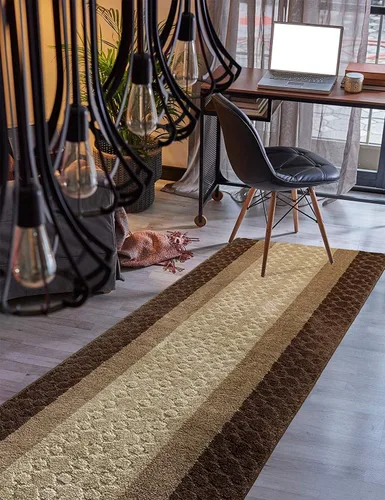 Alfombra de pasillo de tamaño personalizado, color marrón, 31 pulgadas de ancho, selecciona tu longitud, antideslizante (resistencia al