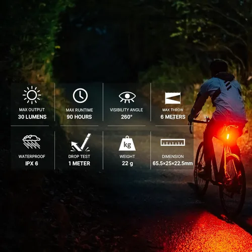 Vista 5 de OLIGHT RN 400 LED Bike 400 Lumens Faro y Seemee 30 C 30 Lm Juego de luces traseras de bicicleta recargable tipo C, impermeable, fácil de instalar
