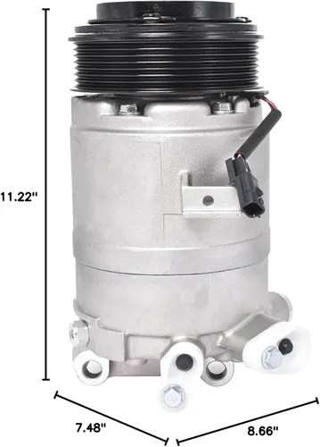 Vista 8 de WFLNHB Compresor de CA y embrague de A/C, puertos de A/C, 7 ranuras de repuesto para Nissan Maxima 3.5L 2009-2014 Reemplazo para Murano 3.5L