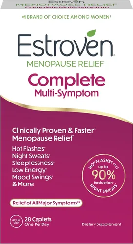 Estroven Suplemento Completo Multi-Síntoma de Menopausia para Mujeres, 28 Ct., Ingredientes Clínicamente Probados Proporcionan Alivio de la