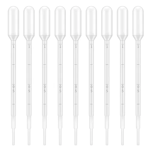 G2PLUS Gotero de plástico – 25 pipetas de transferencia desechables, gotero graduado de 0.3 fl oz para aceites esenciales, uso en laboratorio,