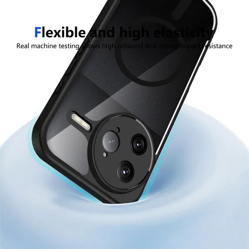 Vista 622 de Funda magnética transparente compatible con Xiaomi 17T, color negro 2 en 1 PC + TPU cubierta de teléfono a prueba de golpes, carcasa protectora
