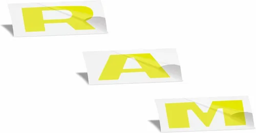 Vista 10 de Reflective Concepts -Calcomanía superpuesta de emblema de rejilla RAM, color amarillo brillante