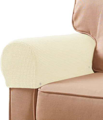 Vista 13 de SUBRTEX Juego de 2 fundas elásticas para brazos de sofá, fundas a cuadros para brazos de sofá, fundas antideslizantes para reposabrazos