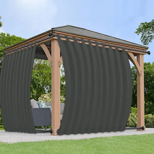 Vista 9 de PureFit Cortinas de exterior para patio desmontable, con pestañas adhesivas, impermeables, resistentes a la intemperie, a los rayos UV y a la Blanco