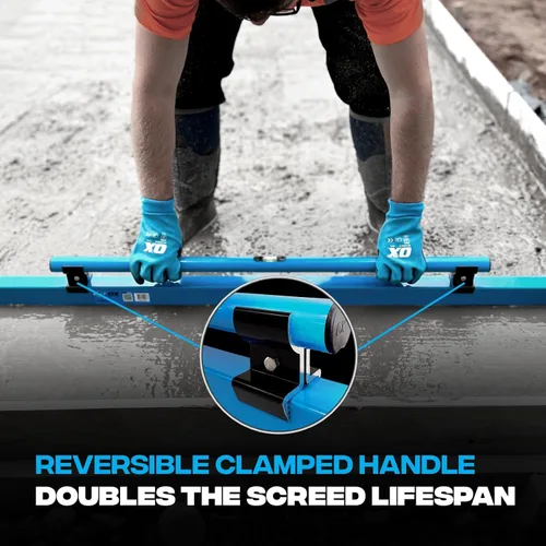 Vista 6 de OX TOOLS Serie Pro Nivel de concreto de 48 pulgadas con vial nivelador Aleación estructural resistente Mango ergonómico Ligero y reversible