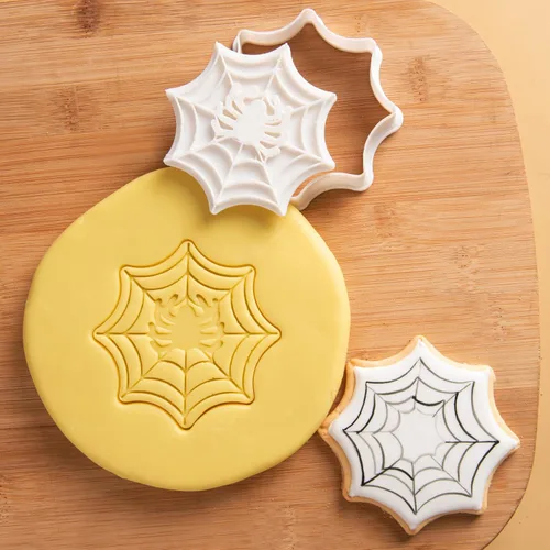 Vista 56 de Flycalf Cortadores de galletas de Halloween, formas de sombrero de bruja con sellos de émbolo, accesorios de horneado de ácido poliláctico