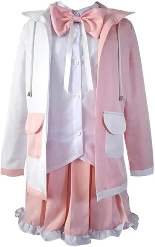Vista 3 de MIAOCOS Monomi V3 - Chaqueta con capucha para mujer, diseño de conejo, color rosa y blanco