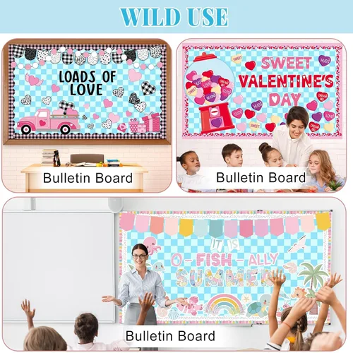 Vista 5 de Rollo de Tablón de Anuncios a Cuadros Azul, Azul Pastel, Reutilizable, Impermeable, Borrable, Póster de Tablón de Anuncios de Tela No Tejida