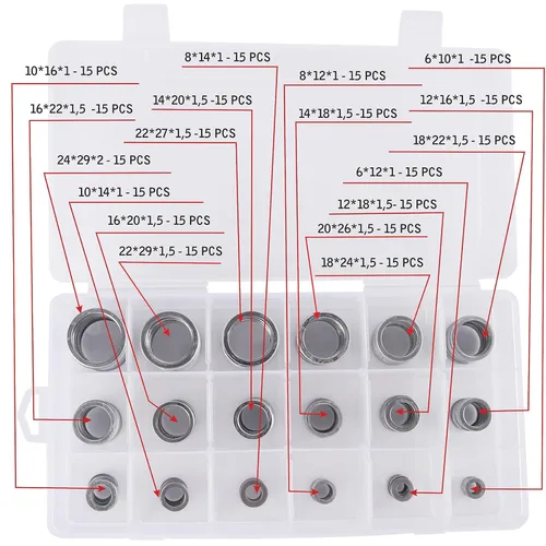 Vista 29 de 12 piezas de kit de junta de servicio con arandelas de estrangulamiento para tapón de drenaje de caja de transferencia y diferencial – Reemplazo