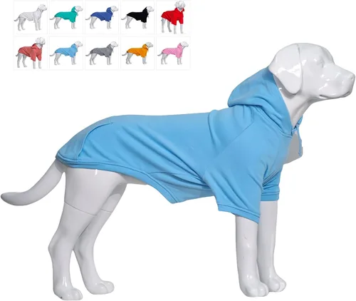 Vista 13 de Lovelonglong Sudadera básica con capucha para perros, 100% algodón, se adapta a perros pequeños, medianos y grandes, color negro, XS