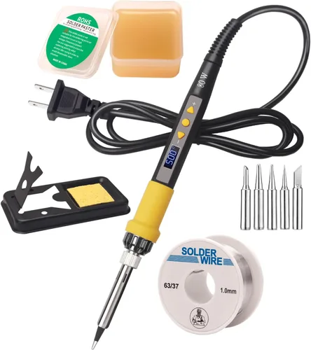 Vista 9 de LDK Kit de soldador de 60 W, pistola de soldadura eléctrica de temperatura ajustable, herramientas de soldadura con interruptor