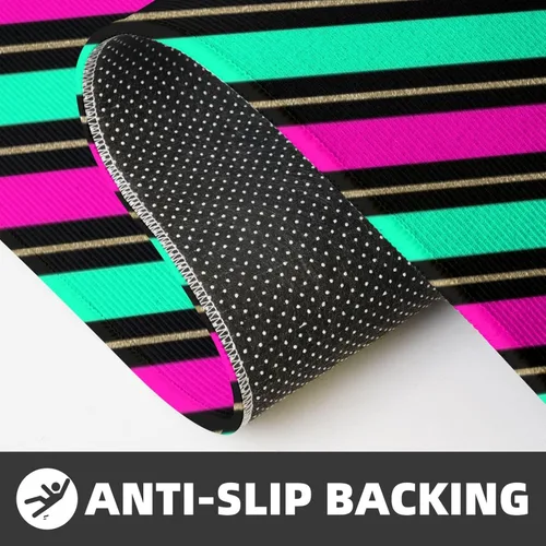Vista 6 de Antifatigue Kitchen Mats for Floor 2 Piece - Retro Color Line Print Kitchen Rugs Washable, Non Slip Runner Rug Standing Mat for