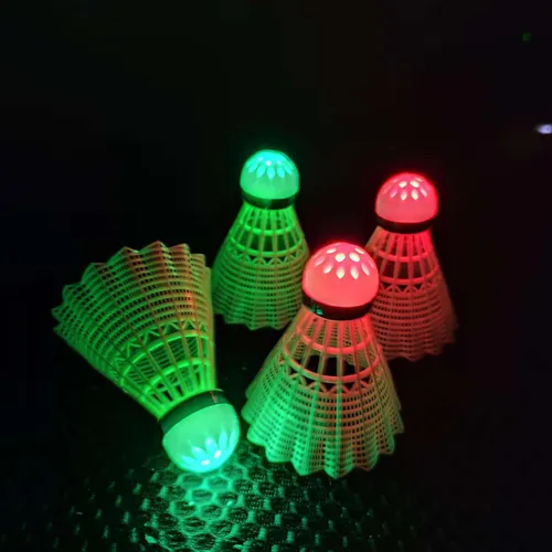Vista 5 de LED Badminton Birdies 4/5/6 PCS,Nylon Glow in The Dark Badminton Shuttlecocks,Goose Feather Colourful Lighting Birdies, Plastic Light Up Birdie