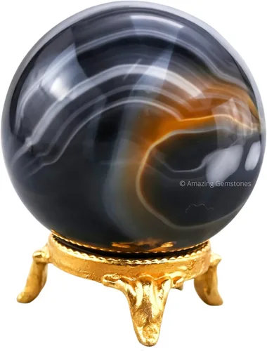 Vista 26 de Amazing Gemstone Bola de cristal de Yaxaita con soporte, bolas de meditación de esfera de cristal de 1.5 pulgadas para brujería y bolas decorativas