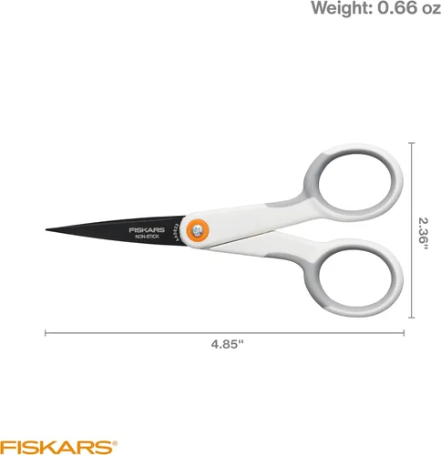 Vista 5 de Fiskars Micro Trip - Tijeras de corte de precisión con empuñadura suave, hojas de acero inoxidable antiadherentes, 5 pulgadas