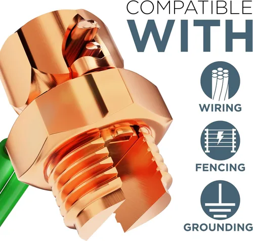 Vista 3 de Tamaño #2 - Perno dividido de conexión a tierra – Conector de perno dividido de resistencia superior número 2 para conductores de cobre – Edición