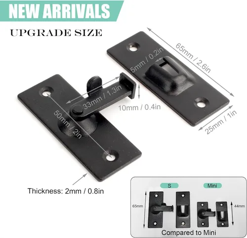 Vista 3 de WANLIAN Tamaño MINI 90 Grados Pestillo de Puerta Corredera Cerradura de Puerta Corredera Pestillo de Puerta de Pantalla Pestillo de Puerta