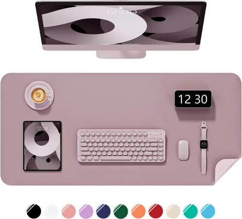 Vista 37 de Alfombrilla para escritorio, 23.6" x 13.8" de piel sintética PU, antideslizante, gran mouse pad para escritorio, alfombrilla impermeable