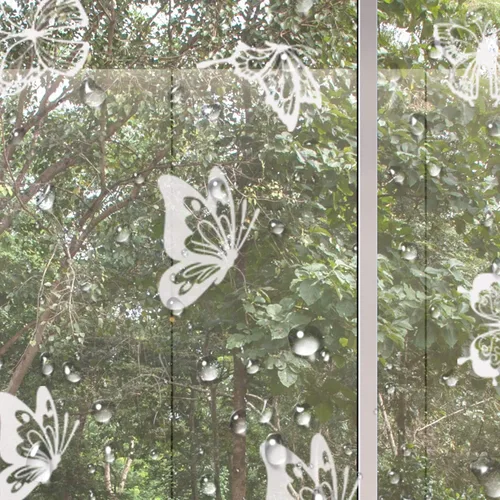 Vista 7 de Outus 32 calcomanías de ventana para ataques de pájaros, anticolisión, calcomanías de vidrio para puertas de prevención de golpes para proteger