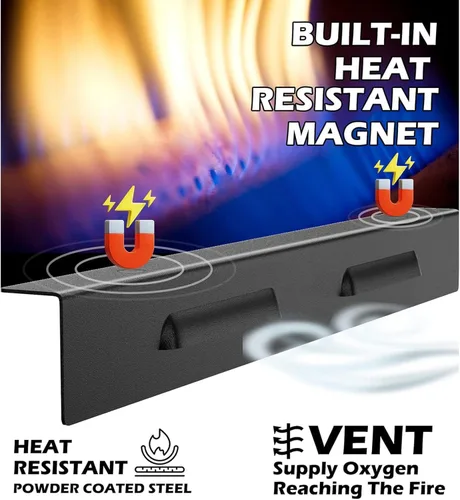 Vista 6 de NUEAYMS Stainless Steel Magnetic Wind Screen Attached-with Rear Grease-Cup Hood and Side Shelf 36 Inch Griddle Accessories Stainless Steel Magnetic