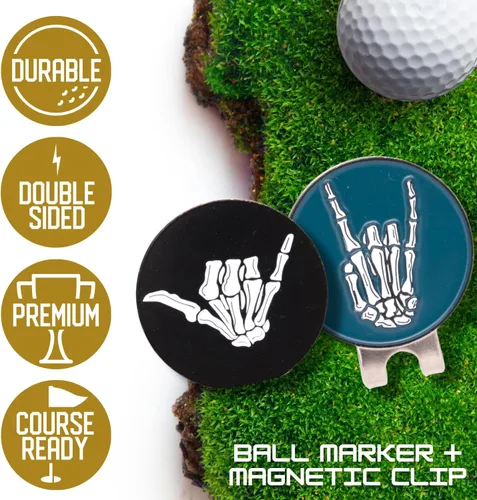 Vista 5 de BRIMZ - Sombrero de golf de alto rendimiento - Soporte para tee y marcador de bola magnético - Sombrero Snapback transpirable, resistente al sudor