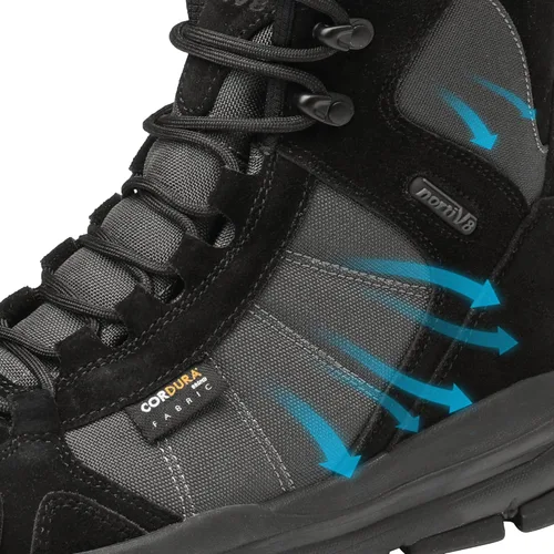 Vista 4 de NORTIV 8 Botas de trabajo tácticas militares ligeras para hombre, botas de combate para motocicleta al aire libre