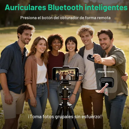 Vista 8 de ONES MusPlayE - Auriculares inalámbricos Bluetooth 5.4 con pantalla táctil, cancelación activa de ruido, USB-C, conexión con aplicación, para Negro