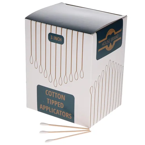Vista 2 de HSB 100420 - Aplicadores dentales con punta de algodón de 3 pulgadas - Varillas aplicadoras versátiles y precisas para cuidado dental y bucal