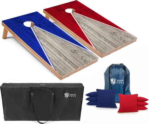 Vista 6 de Tailgating Pros Tablas de Cornhole - Juego de Cornhole ligero de 4 x 2 pies, incluye funda de transporte, juego de 8 bolsas de maíz y bolsa