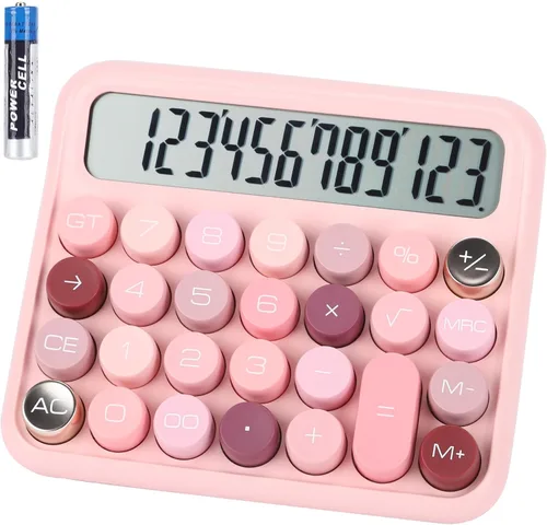 Vista 10 de Calculadora estándar básica, pantalla LCD grande de 5 pulgadas y 12 dígitos, calculadora de interruptor mecánico de botón grande para uso escolar