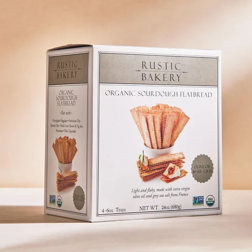 Vista 9 de Rustic Bakery Paquete de 2 bocadillos de pan plano + romero, pan plano Sel Gris + bocados de galletas de romero - Galletas de pan plano de masa