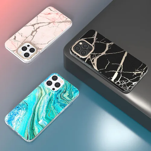 Vista 5 de MATEPROX Funda compatible con iPhone 13 Pro, diseño de mármol, delgada y elegante funda geométrica para iPhone 13 Pro de 6.1 pulgadas 2021