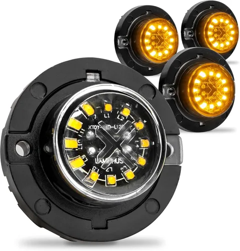 SnakeEye III - Luz estroboscópica LED escondida de SnakeEye III de 12 W, 12 V, 1 pulgada, redonda, impermeable, peluca intermitente de emergencia,